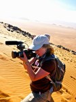 Filming in the Sahara Desert, near Ouarzazarte